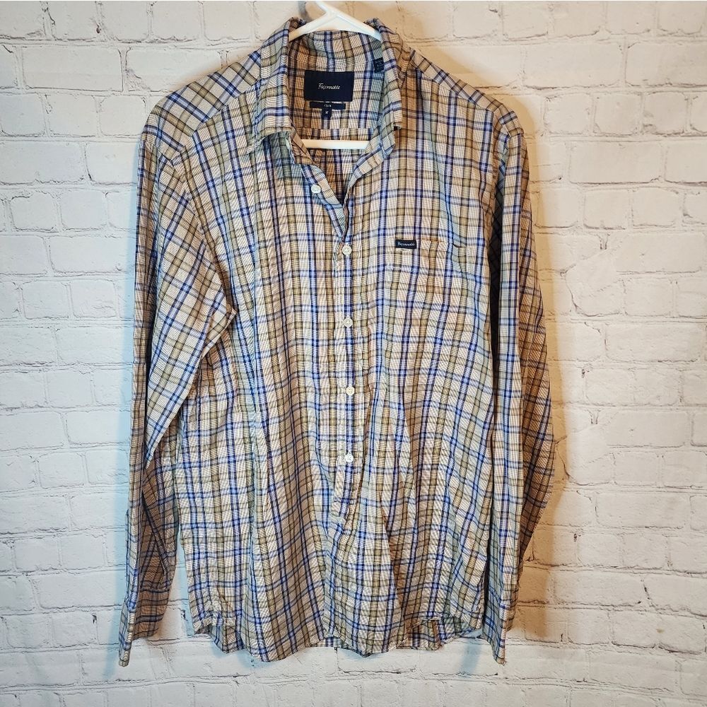 Men's Faconnable "Club" longsleeve button-down shirt, size Medium